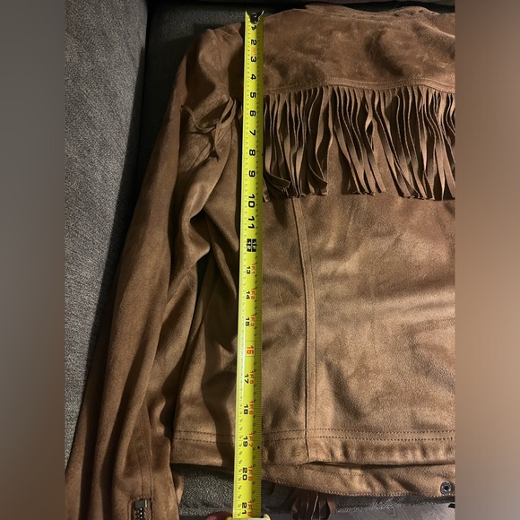 Faux suede moto jacket with fringe, NWT! price reduced! $100 - Picture 12 of 15